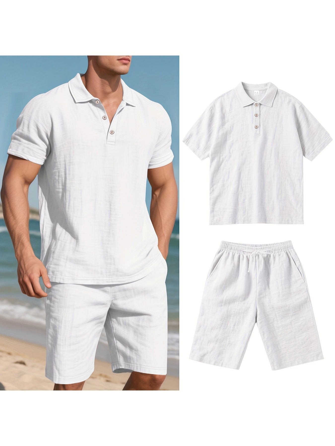 Conjunto El Mérida – Polo + Bermuda de Lino Premium para Caballero