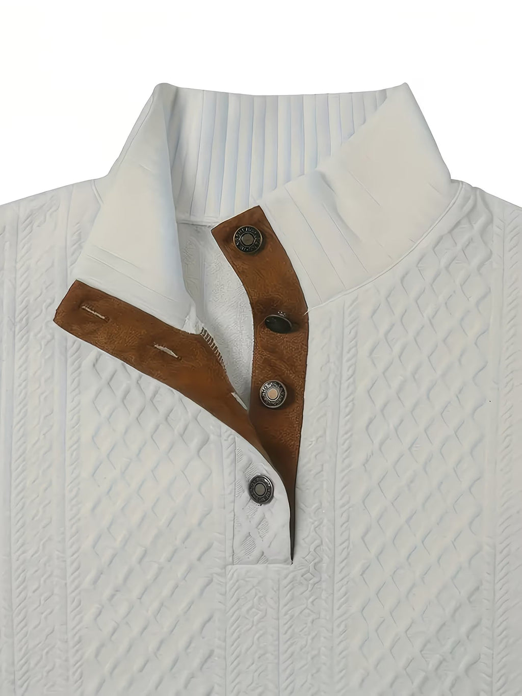 Pulóver La Pampa · Tejido Grueso con Parches de Cuero