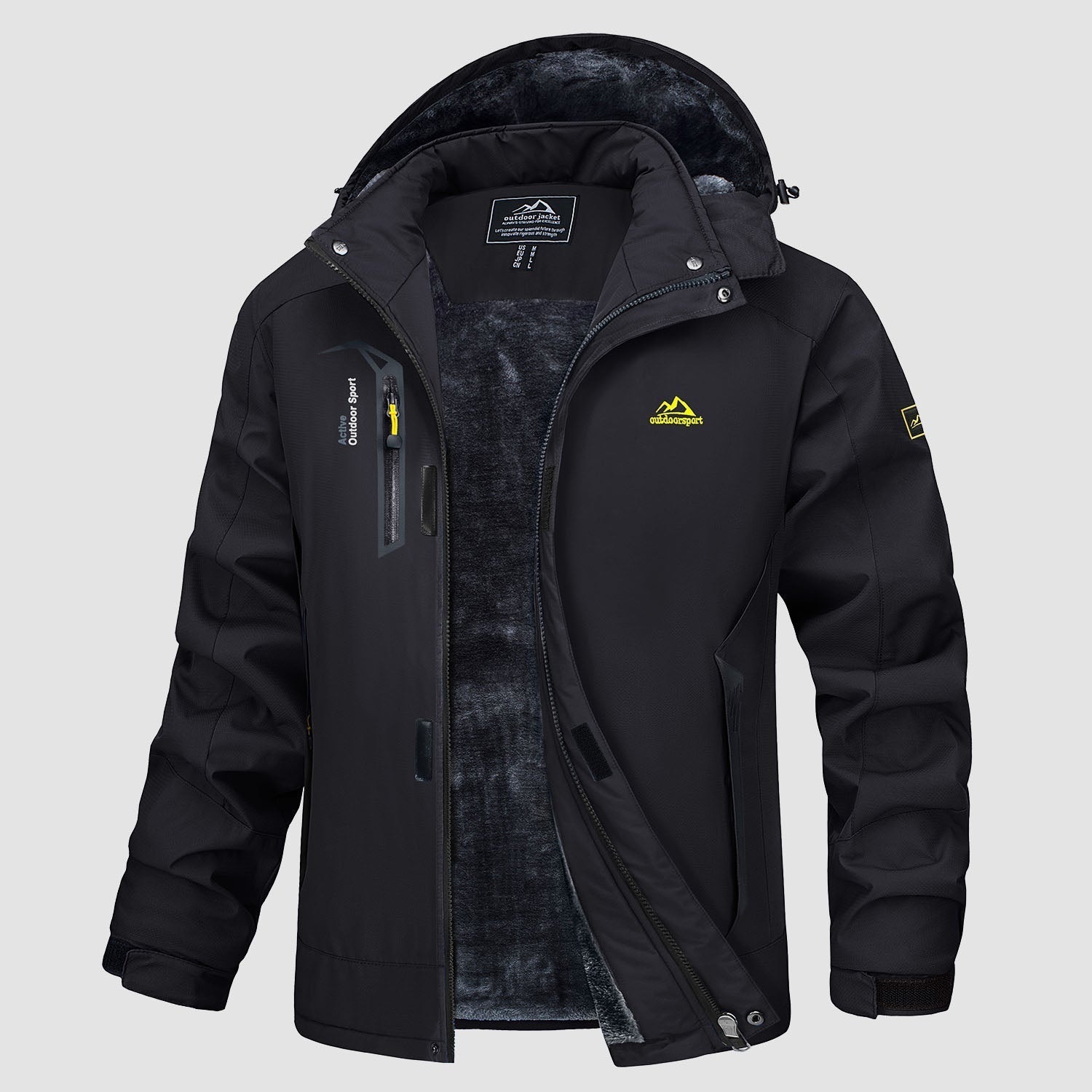 Campera Impermeable con Interior de Polar y Capucha