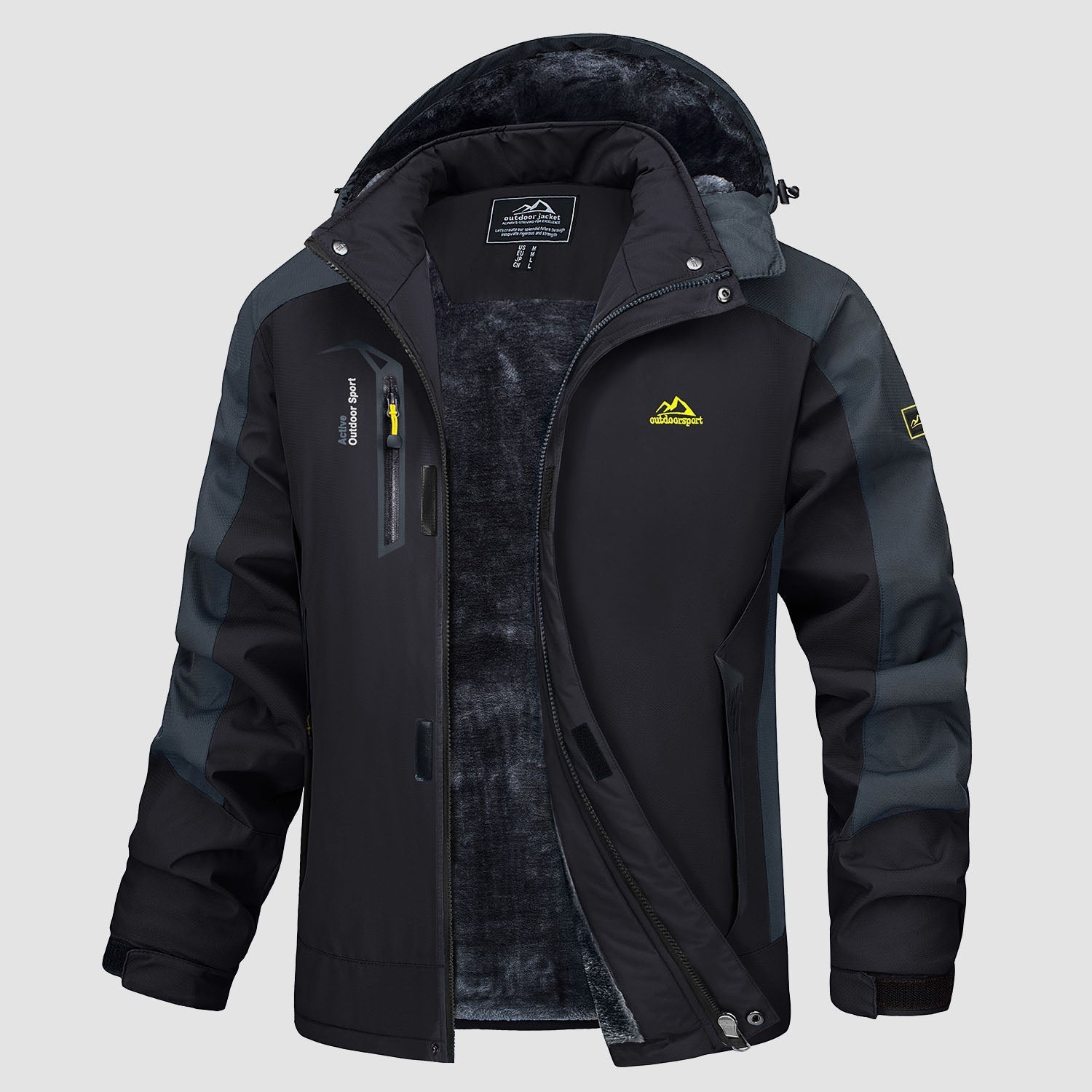 Campera Impermeable con Interior de Polar y Capucha