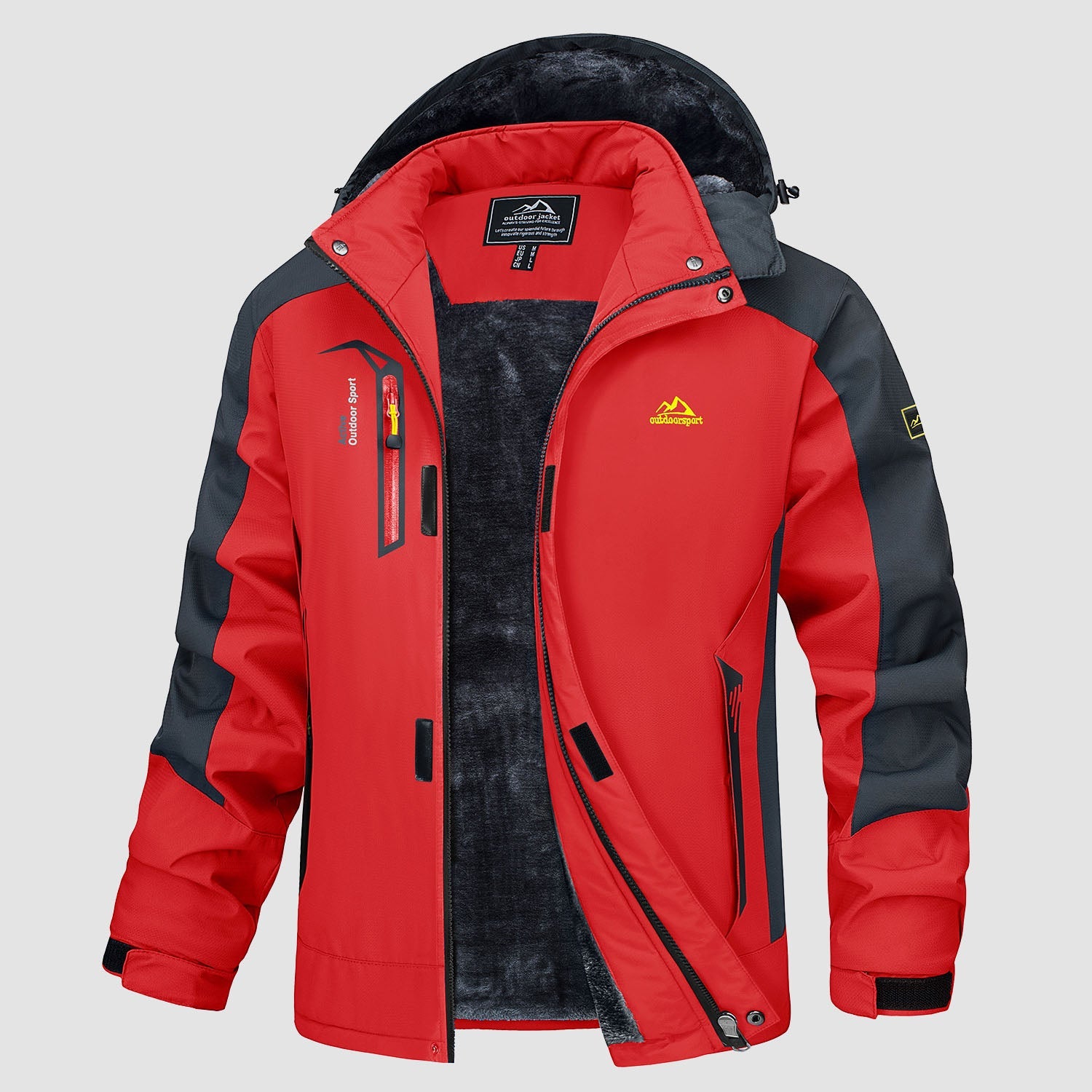 Campera Impermeable con Interior de Polar y Capucha