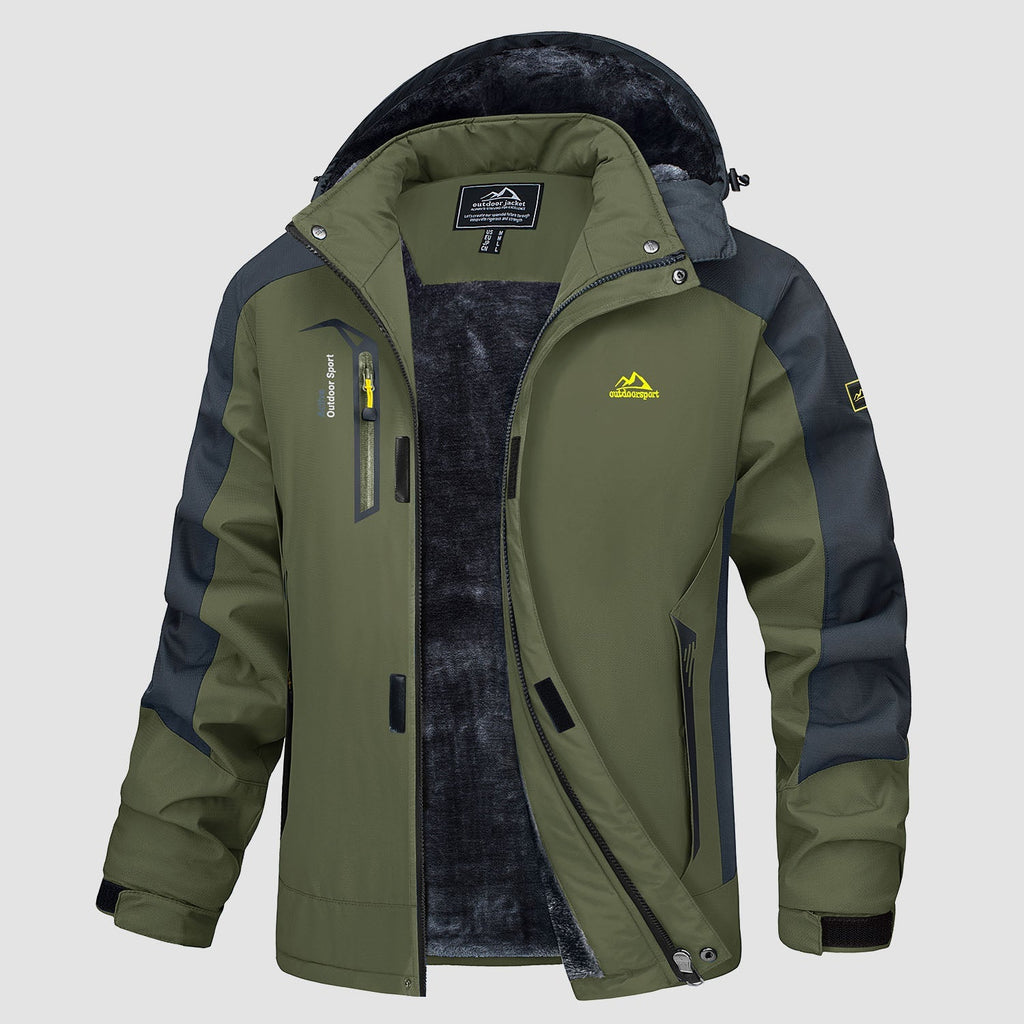 Campera Impermeable con Interior de Polar y Capucha
