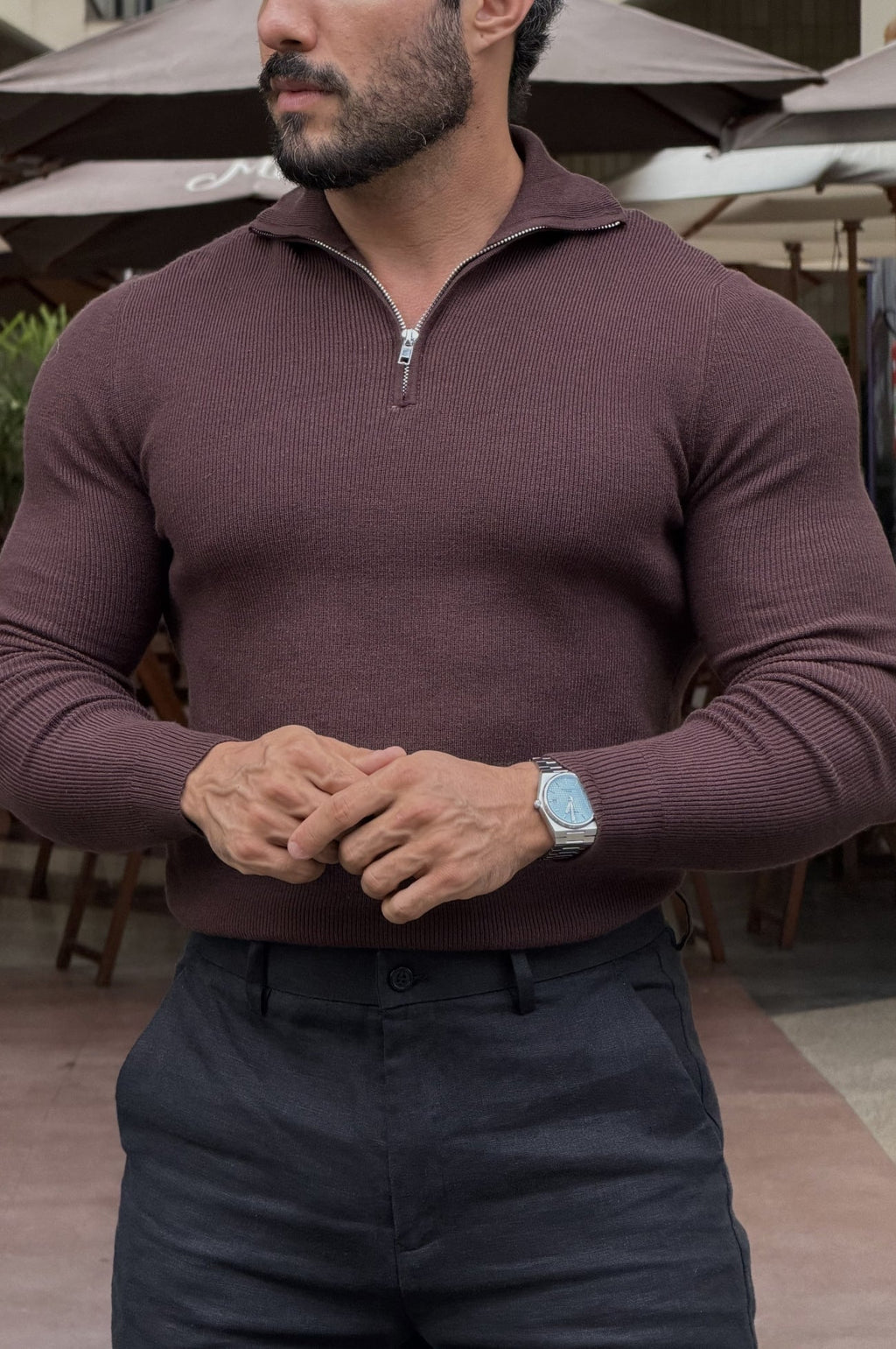 Pulóver Montclair — Medio Cierre Acanalado