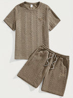 Conjunto de Verano – Remera y Short con Cordón (Marrón)