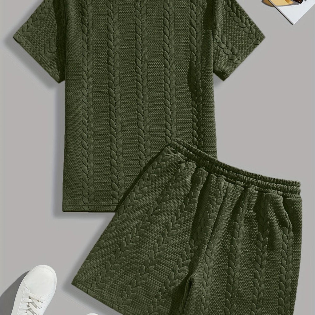 Conjunto de Verano – Remera y Short con Cordón (Marrón)