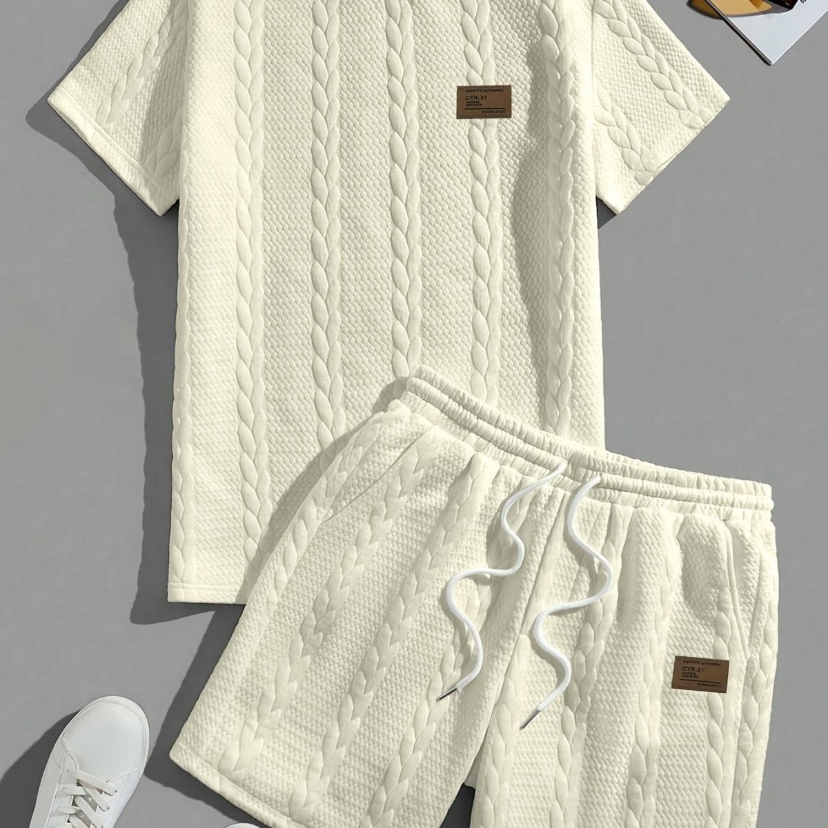Conjunto de Verano – Remera y Short con Cordón (Marrón)